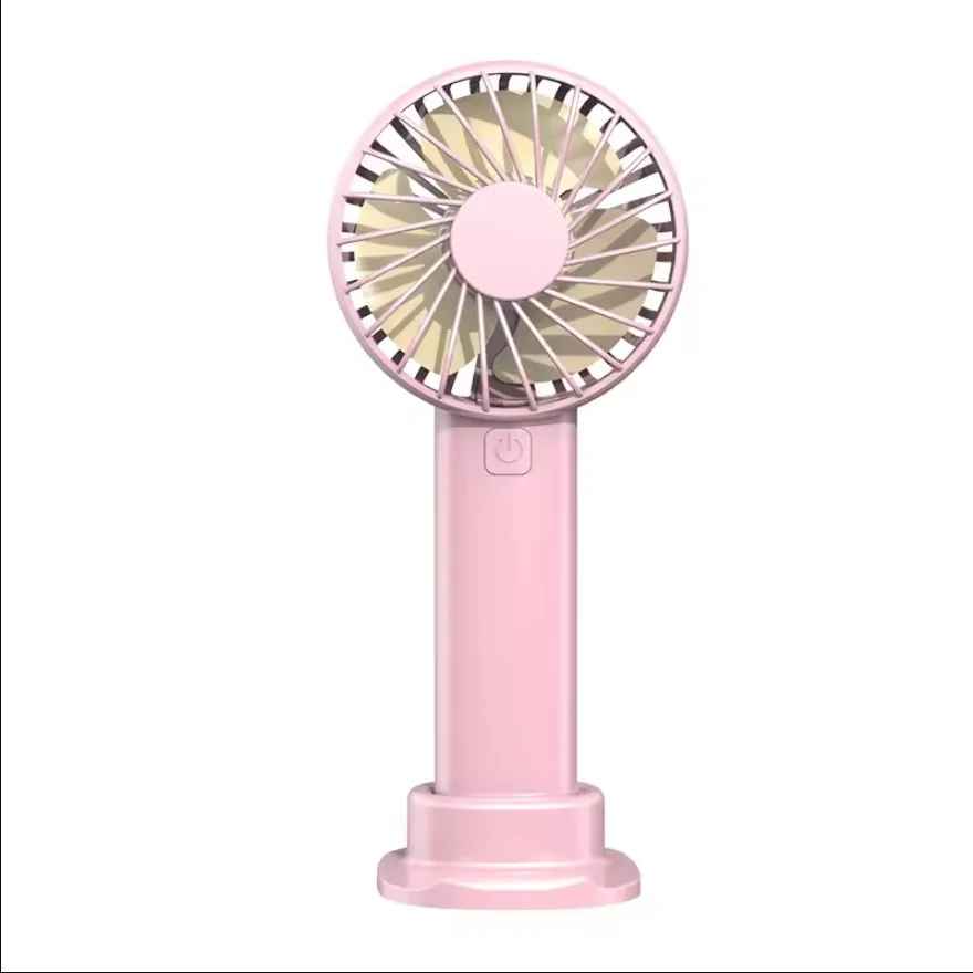 USB Mini Strong Wind Handheld Fan Portable Quiet Rechargeable Desktop Air Cooler with Phone Holder Cooling Fan Outdoor Travel