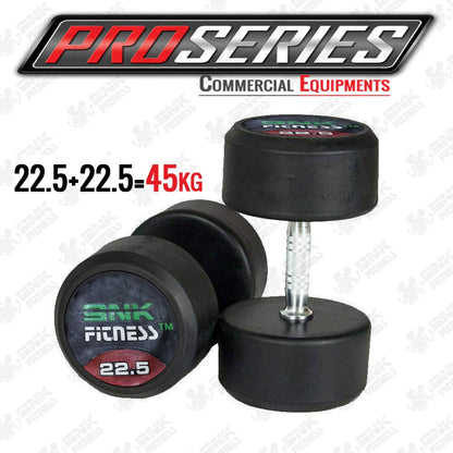 COMMERCIAL Rubber Coated Dumbbells for Commercial Gym Use Pair 12.5kg 15kg 17.5kg 20kg 22.5kg 25kg 27.5kg 30kg 35kg 40kg