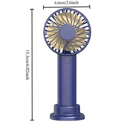 USB Mini Strong Wind Handheld Fan Portable Quiet Rechargeable Desktop Air Cooler with Phone Holder Cooling Fan Outdoor Travel