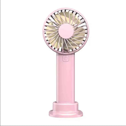 USB Mini Strong Wind Handheld Fan Portable Quiet Rechargeable Desktop Air Cooler with Phone Holder Cooling Fan Outdoor Travel
